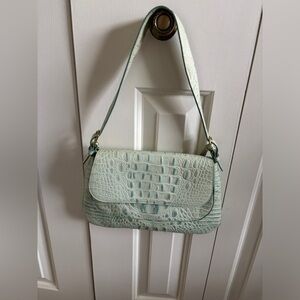 Vintage Brahmin Leather Bag Light Green Flap